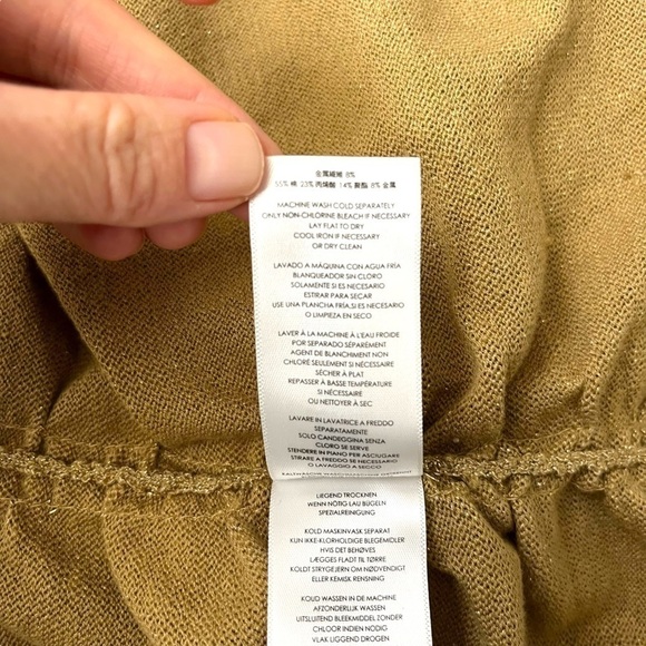 MICHAEL KORS Sweater Womens Medium Petite Gold Shiny Threading Cowl Neck - Picture 12 of 12